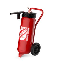 Extintor con carro de 50 Kg de Polvo ABC
